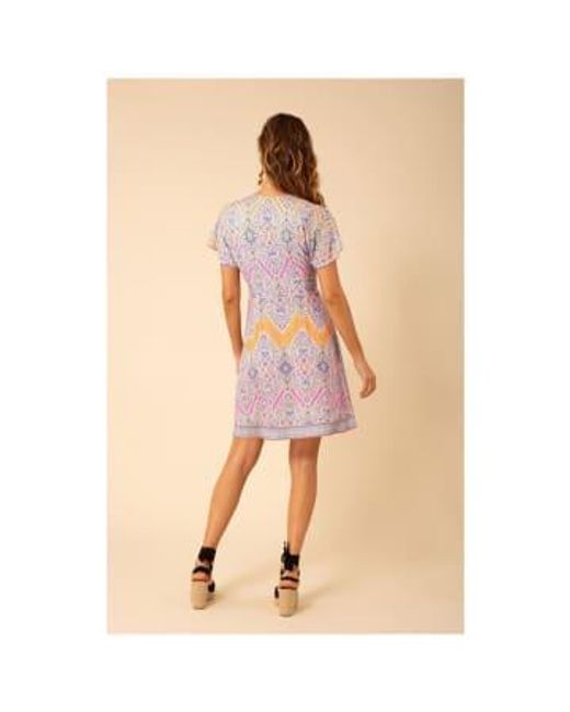 Hale Bob Natural Mosaic Print V Neck Short Dress Col: Multi, Size S