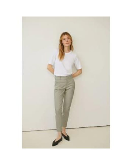 Part Two White Soffys Cotton Trousers Vetiver 36