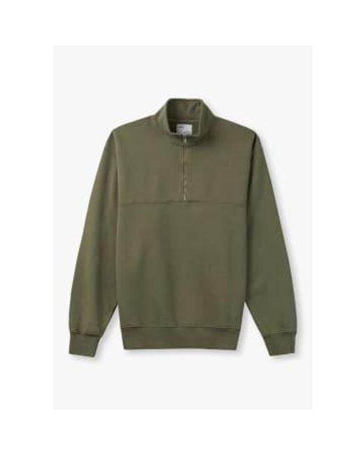 COLORFUL STANDARD Green S Organic Quarter Zip Sweatshirts for men