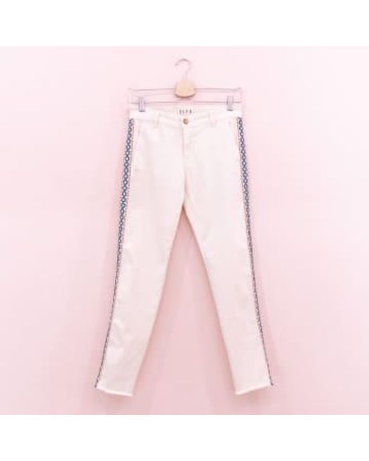 Five Jeans Pink Embroidered Pants