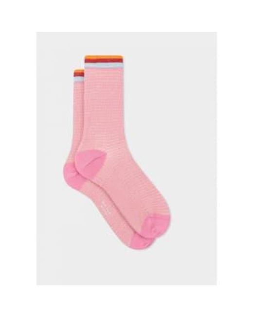 Paul Smith Pink Fifi Glitter Socks Os