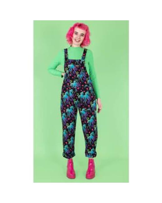 Run and Fly Green Tintenfisch Love Twill Dungarees