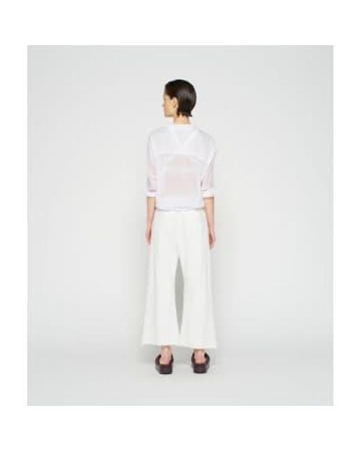 10Days White Cropped Knot Blouse Cotton