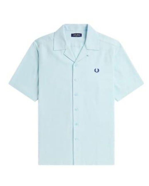 Fred Perry Blue Short Sleeve Shirt for men