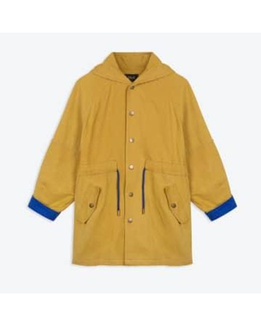 Lowie Yellow Cotton Drill Ochre Hooded Jacket S for men