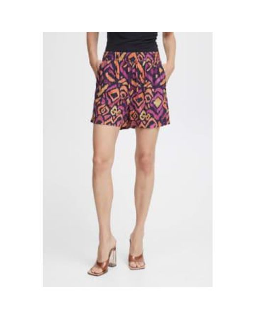 B.Young Red Mjoella shorts 2 in ikat mix