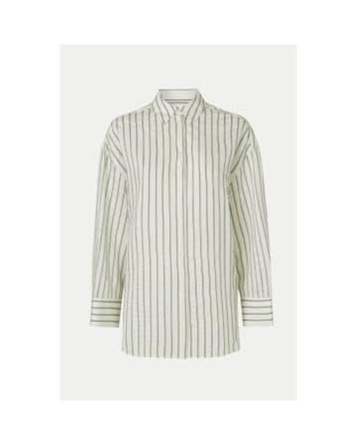 Samsøe & Samsøe White Solitary Stripe Marika Shirt 14907