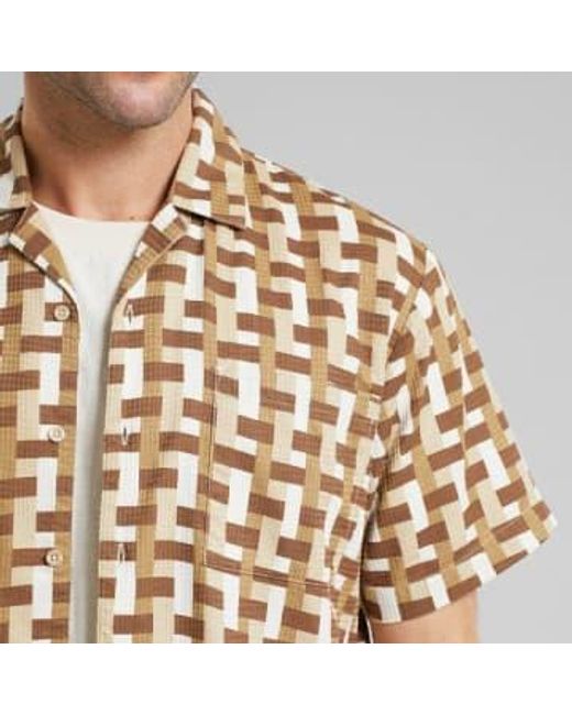 Dedicated Brown Marstrand Shirt Square Weave S for men