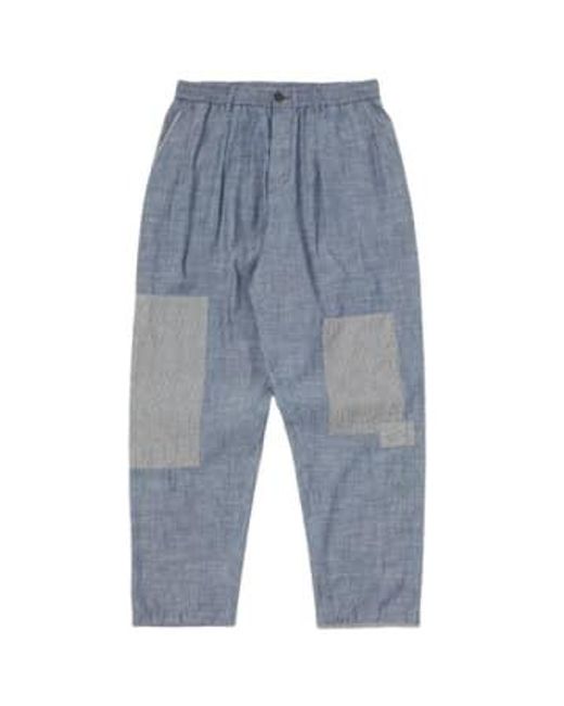 Pantalon plissé patché dans l' Universal Works pour homme en coloris Blue
