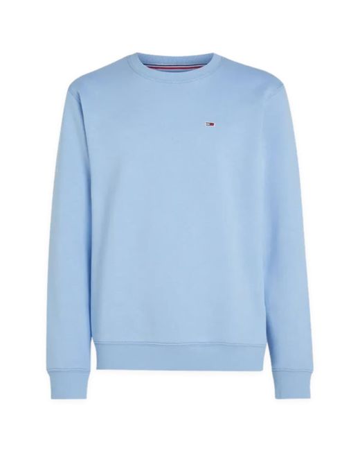 Tommy Hilfiger Tommy Jeans Regular Fleece Crew Neck Sweat in Blue