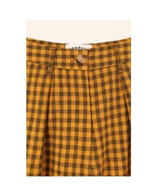 Sanne Shorts Toffee Gingham di Meadows in Natural