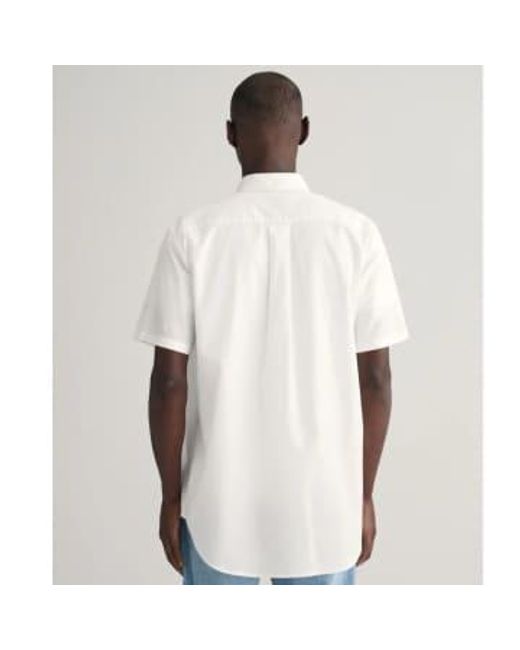 Gant Gray Regular Fit Cotton Linen Short Sleeve Shirt M for men