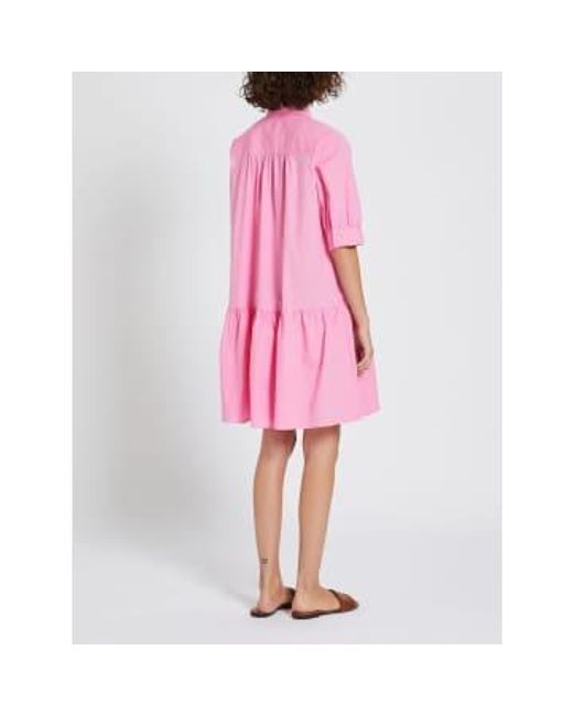 Marella Pink Short Dress With Tiered Skirt