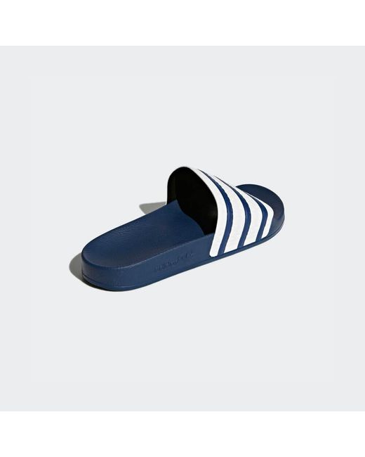 adidas slippers blue and white