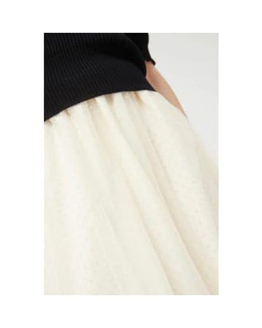 Compañía Fantástica White Tulle Midi Skirt S