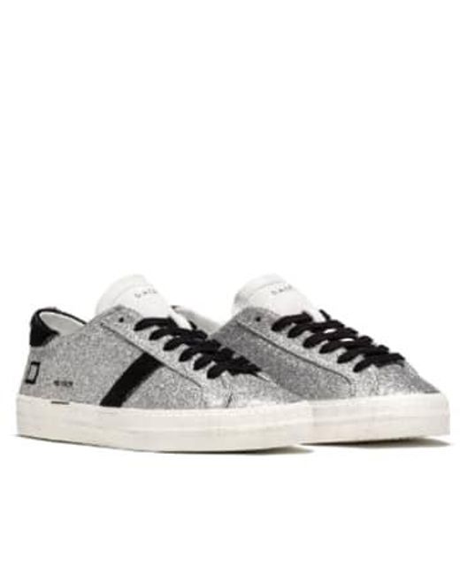 D.a.t.e Sneaker Gray Size 29-34 Leather Hill Low Glitter Leather