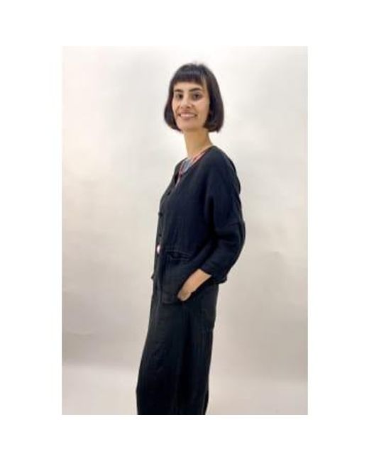 Grizas Blue Linen Jacket With Pockets S