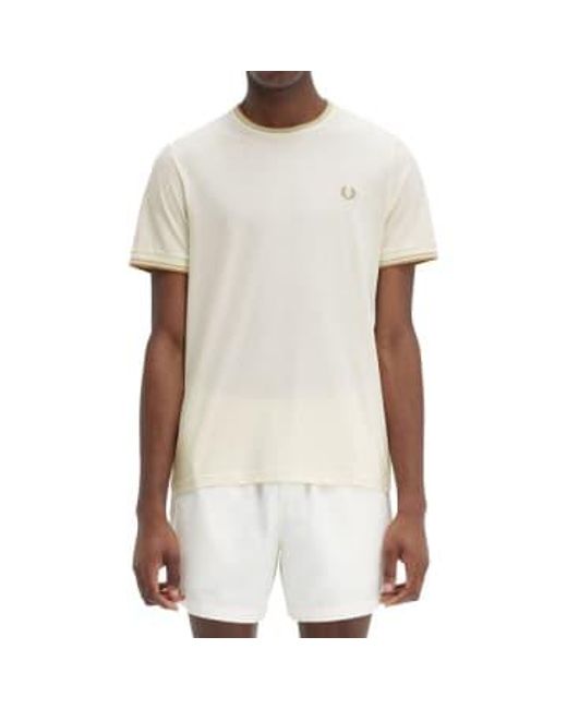 Fred Perry Twin Tipped T -Shirt in White für Herren