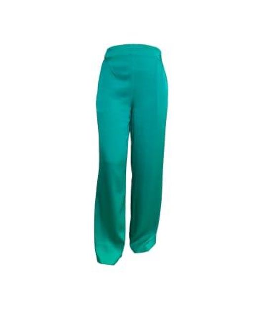 Silk95five Green Amalfi Silk Trousers