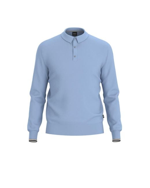 Hugo boss long sleeve knitted polo outlet