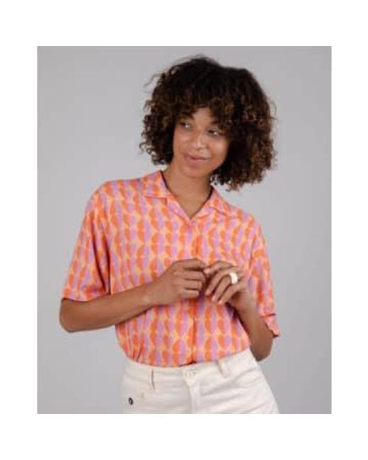 Brava Fabrics Orange Aloha shirt gummie aprikose