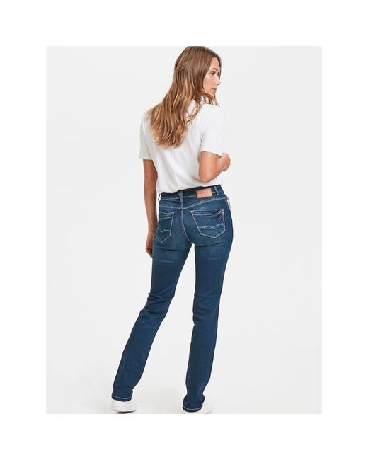 Pulz Blue Pzemma High Waisted Straight Jeans Lyst