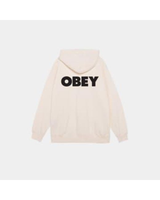 Obey Natural Bold Hoodie Unbleached M for men