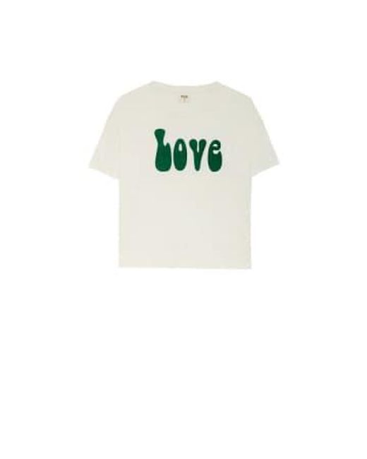 Love T Shirt Ecru With di Five Jeans in Green