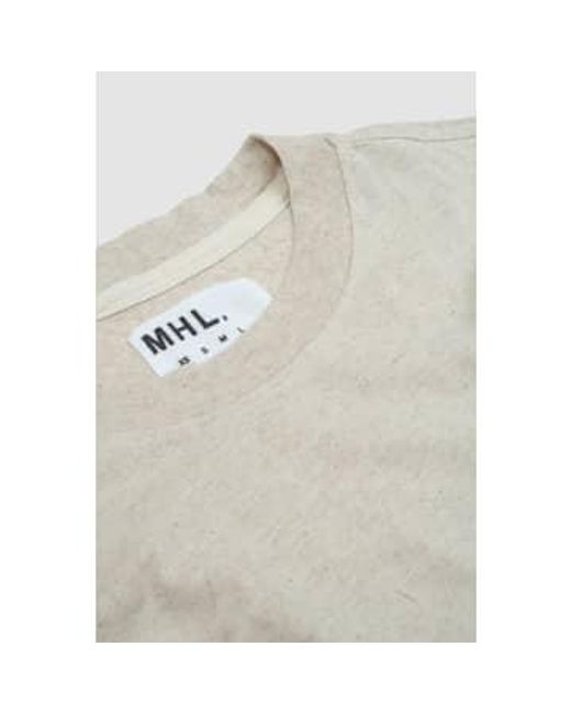 Camiseta simple jersey de lino de algodón orgánico Margaret Howell de hombre de color White