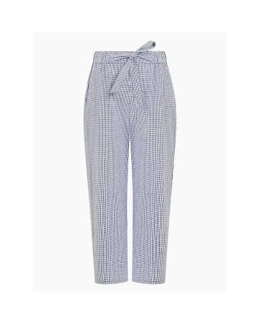 Great Plains Blue Salerno Gingham Trousers Navy Uk 10