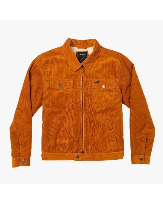 RVCA Easy Trucker Jacket Burnt Cop in 
