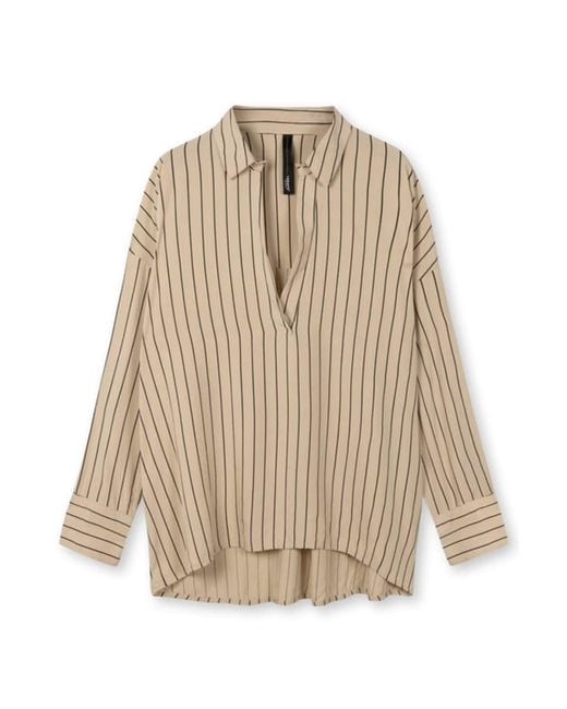 10Days Bluse Pinstripe in Natural | Lyst