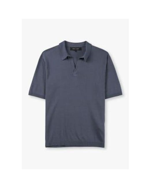 Replay Blue Knitted Polo Shirt for men