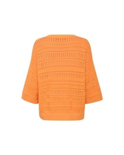 Soaked In Luxury Orange Rava Rinna Pullover Tangerine X-small
