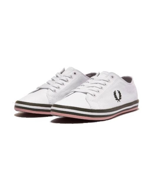 Fred Perry Kingston Twill White, Hunting Green & Pink for Men - Lyst