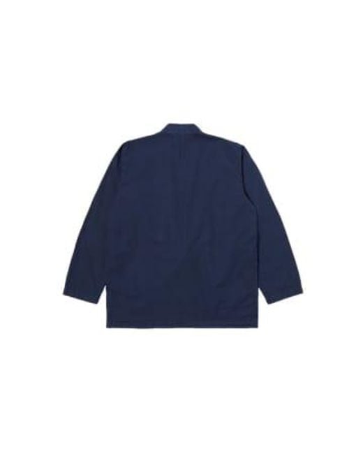 Poplin orgánico la chaqueta lantera 30681 marina Universal Works de hombre de color Blue