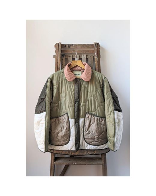 MARFA STANCE Natural Reversible Patchwork Quilted Jacket