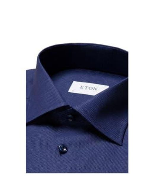 Eton of Sweden Dunkelblau slim fit pin-dot signature twill-shirt 10001112727 in Blue für Herren