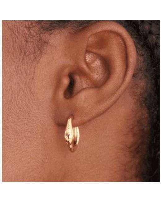 Ania Haie Metallic Wave huggie Hoop Earrings Plated