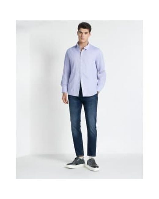 Hartford Blue Paul Stripes Shirt Man/white for men