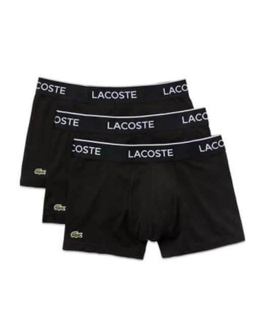 Lot 3 boxers coton stretch noir Lacoste pour homme en coloris Black