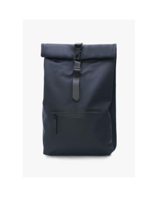 Rains Blue Rolltop Navy Backpack One-size