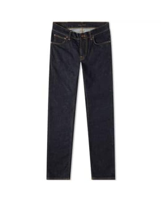 Nudie Jeans Blue Tight Terry Rinse Twill for men