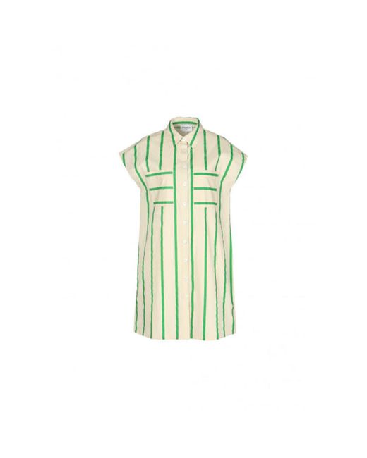Striped Shirt Dress Emie di FRNCH in Green