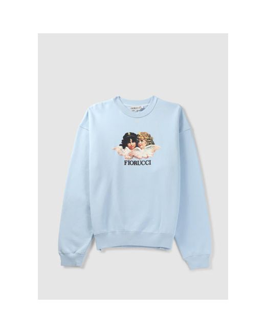 Fiorucci Blue Hellblau Vintage Angel Womens Sweatshirt