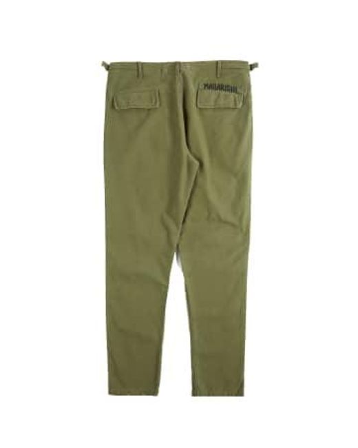 Maharishi Green U.s. Custom Pants Washed Cotton Sateen for men
