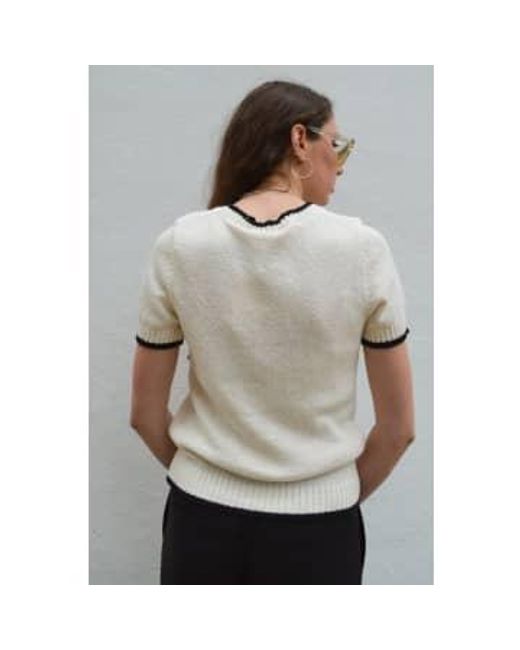 Ichi White Aguste Birch Knitted Pullover Xs