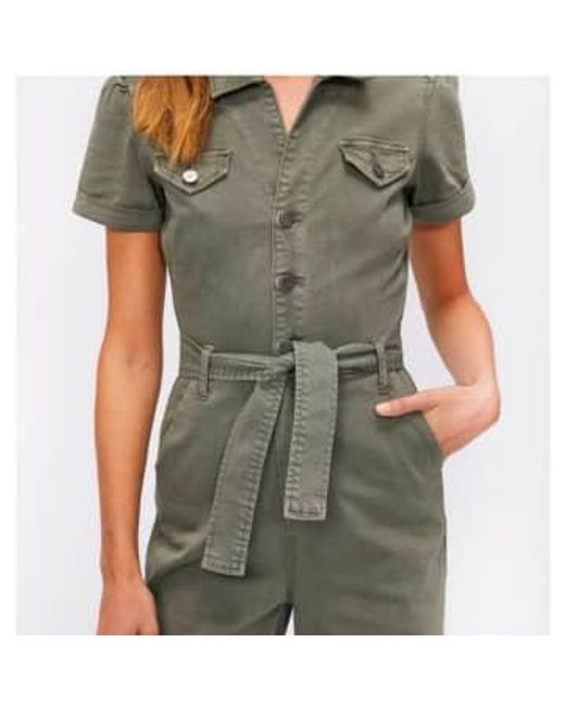 PAIGE Green Anessa Puff Sleeve Jumpsuit