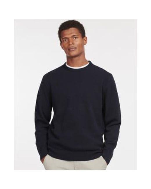 Barbour Blue Navy Patch Crew Neck Sweater S for men