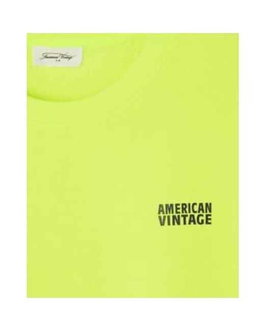 American Vintage Yellow Izubird Fluro Sweat Top M